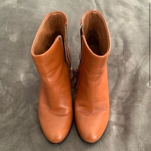 & other stories cognac block heel booties size 7